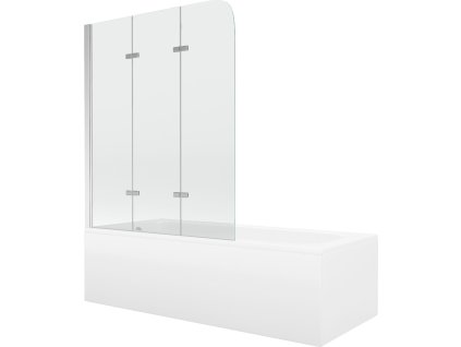 MEXEN/S - Vega obdélníková vana 150 x 70 cm s panelem  + vanová zástěna 120 cm, transparent, chrom 550115070X9012030100