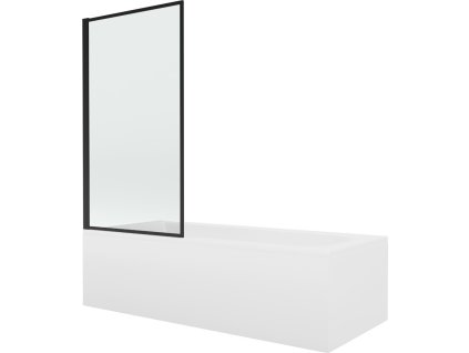 MEXEN/S - Vega obdélníková vana 150 x 70 cm s panelem  + vanová zástěna 70 cm,  černá  vzor fix 550115070X9307007070