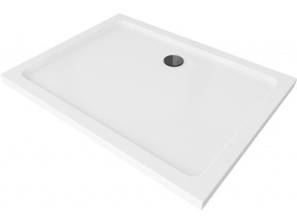 MEXEN/S - Flat sprchová vanička obdélníková slim 140 x 90, bílá + černý sifon 40109014B