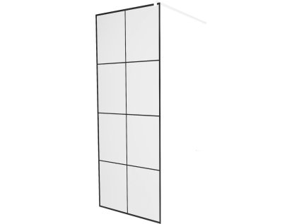 MEXEN/S - KIOTO Sprchová zástěna WALK-IN 70 x 200, transparent/černý vzor 8 mm, bílá 800-070-101-20-77
