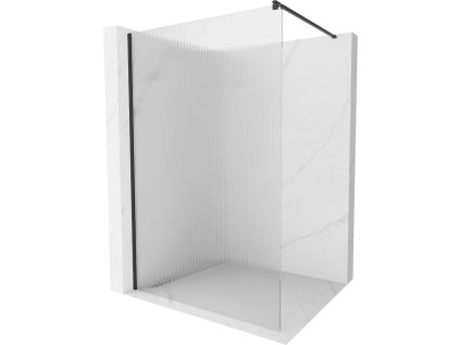 MEXEN/S - Kioto Sprchová zástěna WALK-IN 70 x 200, proužky 8 mm, černá 800-070-101-70-09