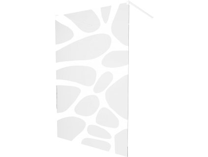 MEXEN/S - KIOTO samostatně stojící sprchová zástěna 100 x 200, transparent/bílý vzor 8 mm, bílá 800-100-002-20-97