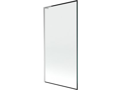MEXEN/S - Next L vanová zástěna FIX 90 x 150 cm, černá vzor, chrom 895-090-000-03-70-01