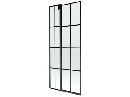 MEXEN - Flip vanová zástěna 1-křídlo 80 x 150 cm, černá vzor, černá 894-080-101-70-77