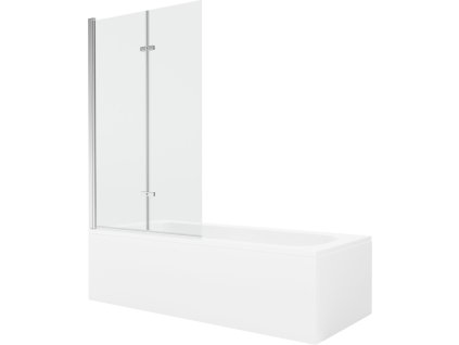 MEXEN/S - Vega obdélníková vana 150 x 70 cm s panelem + vanová zástěna 100 cm, transparent, chrom 550115070X9210020100