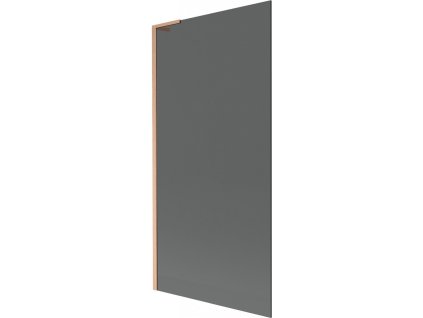 MEXEN/S - Next L vanová zástěna FIX 90 x 150 cm, grafit, měď kartáčovaná 895-090-000-03-40-65