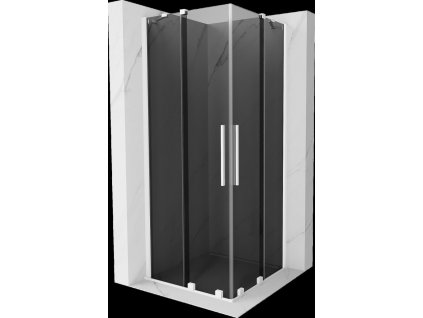 MEXEN/S - Velar Duo sprchový kout, posuvné dveře 80 x 80, grafit, bílá 871-080-080-42-20