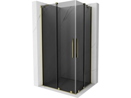 MEXEN/S - Velar Duo sprchový kout, posuvné dveře 90 x 80, grafit, zlato 871-090-080-42-50
