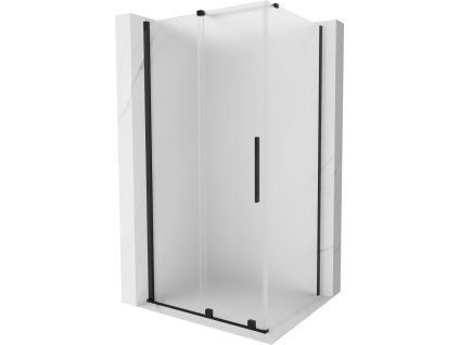 MEXEN/S - Velar sprchový kout, posuvné dveře 130 x 90 cm, dekor, černá 871-130-090-31-70