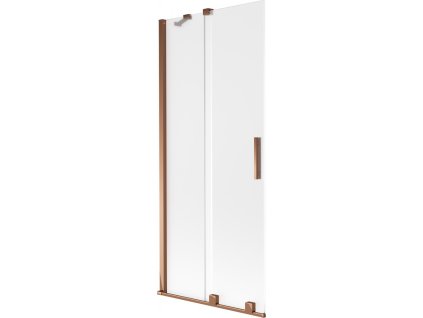 MEXEN/S - Velar dvoukřídlá posuvná vanová zástěna 80 x 150 cm, dekor, růžové zlato 896-080-000-31-60