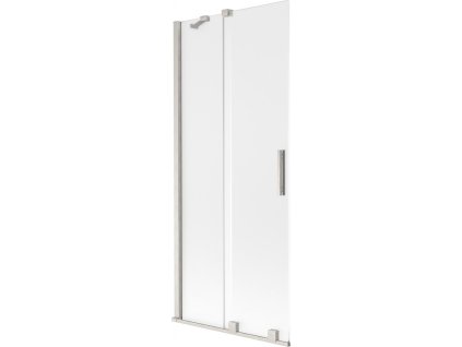 MEXEN/S - Velar dvoukřídlá posuvná vanová zástěna 85 x 150 cm, dekor, nikl kartáčovaný 896-085-000-31-97