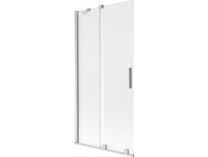 MEXEN/S - Velar dvoukřídlá posuvná vanová zástěna 90 x 150 cm, dekor, nikl kartáčovaný 896-090-000-31-97