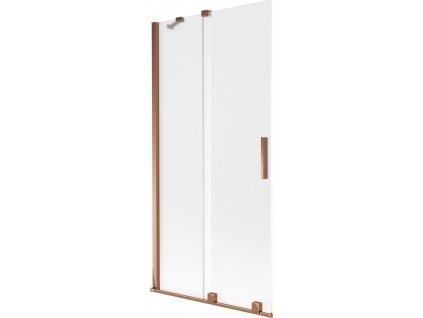MEXEN/S - Velar dvoukřídlá posuvná vanová zástěna 95 x 150 cm, dekor, růžové zlato 896-095-000-31-60