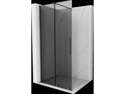 MEXEN/S - Velar Sprchová zástěna posuvná Walk-in 85 x 200 cm, grafit 8 mm, grafit kartáčovaná 871-085-000-43-66