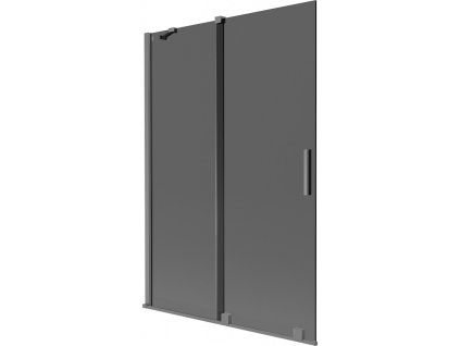 MEXEN/S - Velar dvoukřídlá posuvná vanová zástěna 120 x 150 cm, grafit, grafit metal 896-120-000-41-95