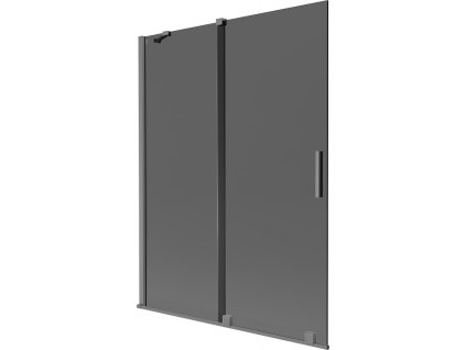 MEXEN/S - Velar dvoukřídlá posuvná vanová zástěna 130 x 150 cm, grafit, grafit metal 896-130-000-41-95