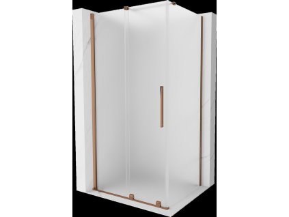 MEXEN/S - Velar sprchový kout, posuvné dveře 90 x 110 cm, dekor, růžové zlato 871-090-110-31-60