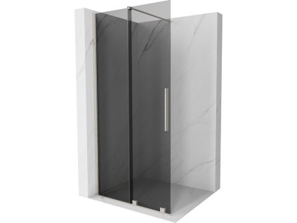 MEXEN/S - Velar Sprchová zástěna posuvná Walk-in 70 x 200 cm, grafit 8 mm, nikl kartáčovaná 871-070-000-43-97