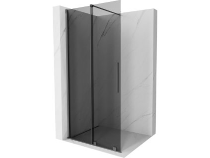 MEXEN/S - Velar Sprchová zástěna posuvná Walk-in 85 x 200 cm, grafit 8 mm, grafit metal 871-085-000-43-95