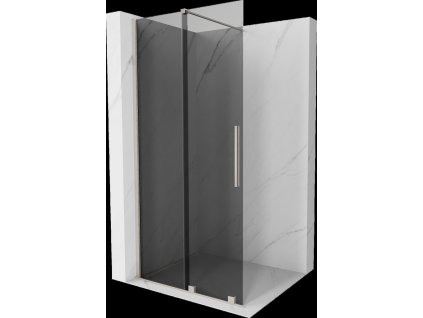 MEXEN/S - Velar Sprchová zástěna posuvná Walk-in 85 x 200 cm, grafit 8 mm, nikl kartáčovaná 871-085-000-43-97