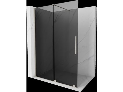 MEXEN/S - Velar Sprchová zástěna posuvná Walk-in 160 x 200 cm, grafit 8 mm, nikl kartáčovaná 871-160-000-43-97