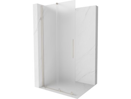 MEXEN/S - Velar Sprchová zástěna posuvná Walk-in 75 x 200 cm, dekor 8 mm, nikl kartáčovaný 871-075-000-33-97