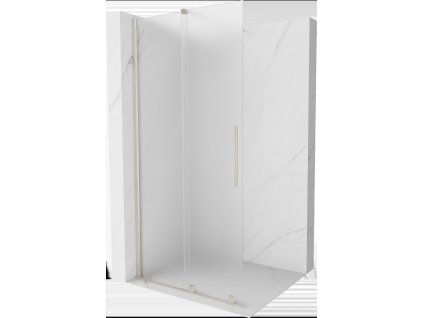 MEXEN/S - Velar Sprchová zástěna posuvná Walk-in 85 x 200 cm, dekor 8 mm, nikl kartáčovaný 871-085-000-33-97