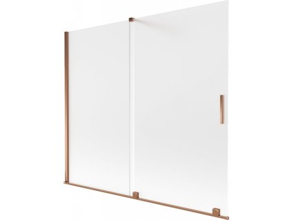 MEXEN/S - Velar dvoukřídlá posuvná vanová zástěna 180 x 150 cm, dekor, růžové zlato 896-180-000-31-60