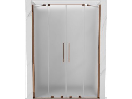MEXEN/S - Velar Duo posuvné sprchové dveře 140 cm, dekor, růžové zlato 871-140-000-32-60