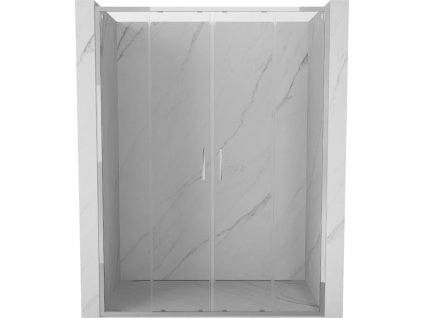 MEXEN/S - Exo dvojité posuvné sprchové dveře 130 cm, transparent, chrom 8152-130-000-01-00