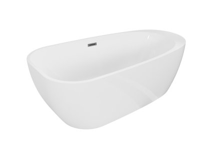 MEXEN/S - Giada volně stojící vana 170 x 90, bílá lesk, sifon a přepad grafit kartáčovaná 52741709000-66