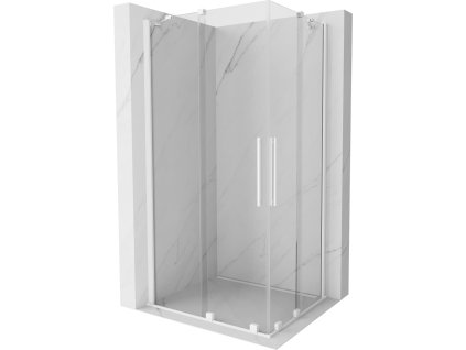 MEXEN/S - Velar Duo čtvercový sprchový kout 100 x 90, transparent, bílá 871-100-090-02-20