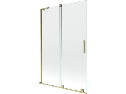 MEXEN/S - Velar L dvoukřídlá posuvná vanová zástěna 120 x 150 cm, transparent, zlatá kartáčovaná 896-120-003-01-55