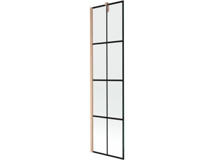 MEXEN/S - Next vanová zástěna FIX 50 x 150 cm, černá vzor, měď kartáčovaná - 895-050-000-00-70-77 895-050-000-00-77-65