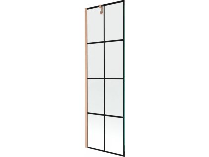 MEXEN/S - Next vanová zástěna FIX 60 x 150, černá vzor, měď kartáčovaná - 895-060-000-00-70-77 895-060-000-00-77-65