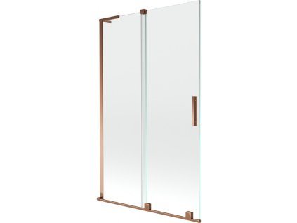 MEXEN/S - Velar L dvoukřídlá posuvná vanová zástěna 110 x 150, transparent, růžové zlato 896-110-003-01-60