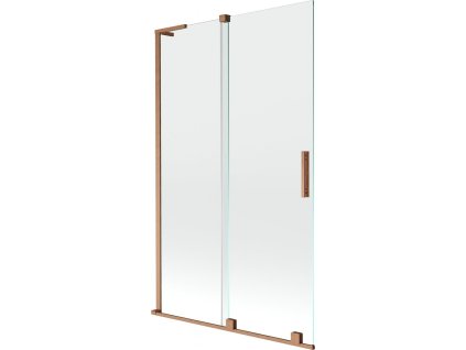 MEXEN/S - Velar L dvoukřídlá posuvná vanová zástěna 110 x 150, transparent, měď kartáčovaná 896-110-003-01-65