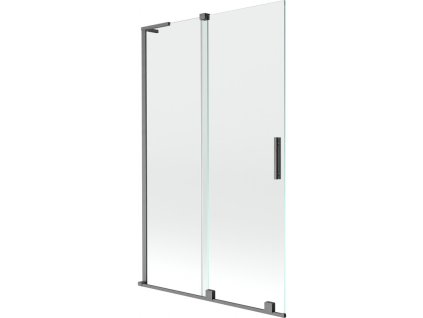 MEXEN/S - Velar L dvoukřídlá posuvná vanová zástěna 110 x 150, transparent, grafit kartáčovaná 896-110-003-01-66