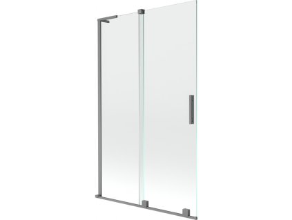 MEXEN/S - Velar L dvoukřídlá posuvná vanová zástěna 110 x 150, transparent, grafit metal 896-110-003-01-95