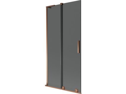 MEXEN/S - Velar L dvoukřídlá posuvná vanová zástěna 90 x 150 cm, grafit, růžové zlato 896-090-003-41-60
