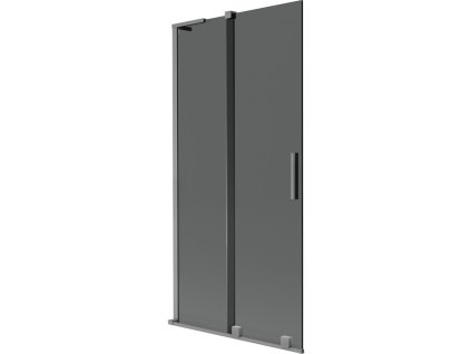 MEXEN/S - Velar L dvoukřídlá posuvná vanová zástěna 90 x 150 cm, grafit, grafit metal 896-090-003-41-95