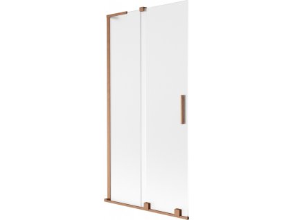 MEXEN/S - Velar L dvoukřídlá posuvná vanová zástěna 95 x 150 cm, dekor, měď kartáčovaná 896-095-003-31-65