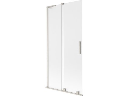 MEXEN/S - Velar L dvoukřídlá posuvná vanová zástěna 95 x 150 cm, dekor, nikl kartáčovaný 896-095-003-31-97