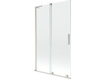 MEXEN/S - Velar L dvoukřídlá posuvná vanová zástěna 110 x 150, transparent, nikl kartáčovaný 896-110-003-01-97