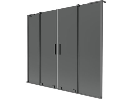 MEXEN/S - Velar L Duo dvoukřídlá posuvná vanová zástěna 200 x 150, grafit, grafit metal 896-200-003-42-95