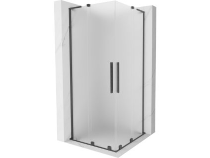 MEXEN/S - Velar L Duo sprchový kout, posuvné dveře 90 x 90 cm, dekor, gun gray kartáčovanáana 871-090-090-02-33-66