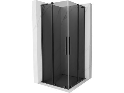 MEXEN/S - Velar L Duo sprchový kout, posuvné dveře 90 x 90 cm, grafit, gun gray kartáčovanáana 871-090-090-02-43-66