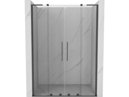 MEXEN/S - Velar L Duo posuvné sprchové dveře 140 cm, transparent, grafit kartáčovaná 871-140-003-02-66