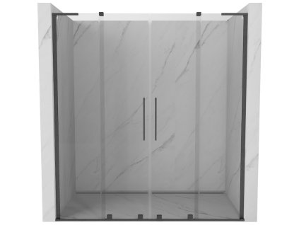 MEXEN/S - Velar L Duo posuvné sprchové dveře 200 cm, transparent, grafit kartáčovaná 871-200-003-02-66