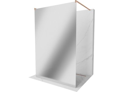 MEXEN/S - Kioto samostatně stojící sprchová zástěna 100 x 200, zrcadlové sklo 8 mm, měď kartáčovaná 800-100-002-65-50